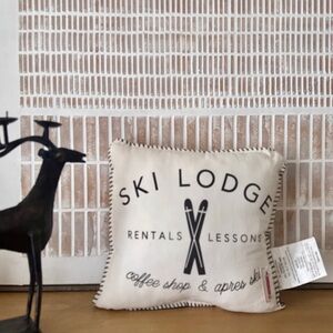 NWT Toss Pillow Ski Lodge Rentals Lessons Coffee shop Apress ski Cabins Moose14"